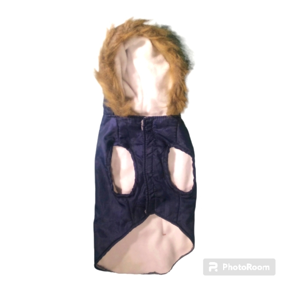 Small Doggy Fur Hooded Coat NWOT